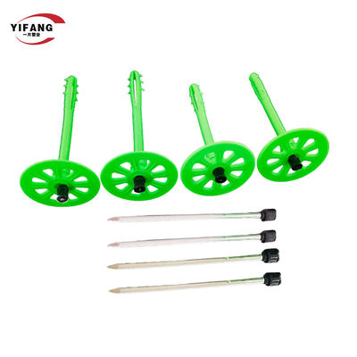 Instalaciones de aislamiento térmico de plástico clavos para aislamiento de la pared exterior de lana de vidrio